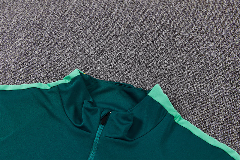 Brazilian 26/27 Dark Green with Yellow Trim Training Tracksuit Set