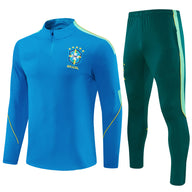 Brazilian 26/27 Sky/Lake Blue and Dark Green Training Tracksuit Set