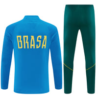 Brazilian 26/27 Sky/Lake Blue and Dark Green Training Tracksuit Set