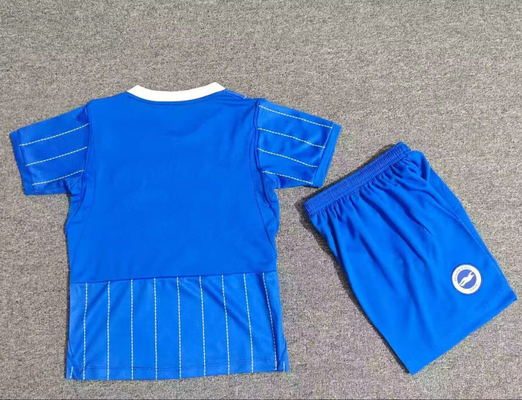 Brighton 26/27 Royal Blue/Thin White Stripes Home Kids Jersey Set