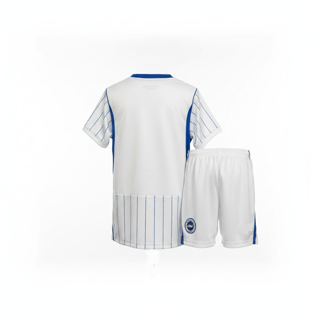 Brighton 26/27 White/Blue Away Kids Jersey Set