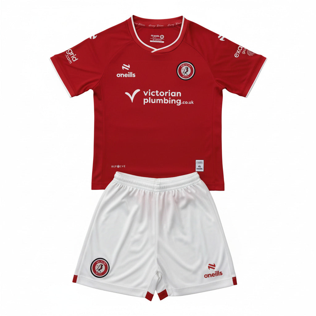 Bristol City 26/27 Red/White Trim Home Kids Jersey Set