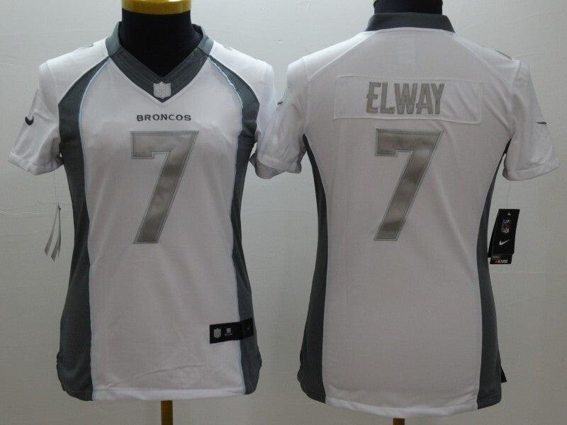 Broncos 2021/22 Elway #7 White/Gray Women NFL Jersey