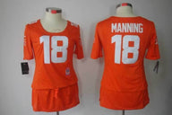 Broncos 2021/22 Manning #18 Orange/White Women NFL Jersey