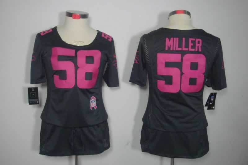 Broncos 2021/22 Miller #58 Black/Pink Women NFL Jersey