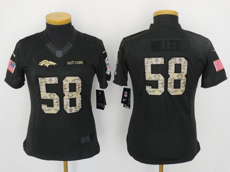 Broncos 2021/22 Miller #58 Khaki/Camo Print Women NFL Jersey
