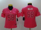 Broncos 2021/22 Miller #58 Pink/White/Red Women NFL Jersey