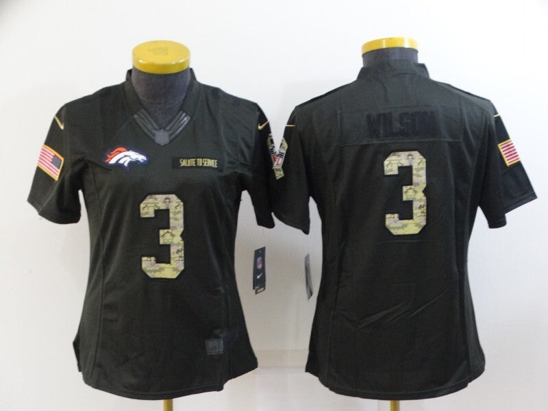 Broncos 2021/22 Wilson #3 Khaki/Camo Print Women NFL Jersey