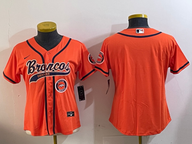 Broncos 2023/24 Orange/Navy/White Women NFL Baseball Style Jersey