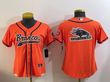 Broncos 2023/24 Orange/Navy/White Women NFL Baseball Style Jersey