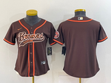 Browns 2021/22 Brown/White Women NFL Baseball Style Jersey