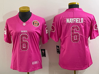 Browns 2023/24 Mayfield #6 Pink/White Women NFL Jersey