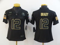 Buccaneers 2021/22 Brady #12 Black/Yellow Women NFL Jersey