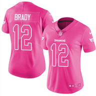 Buccaneers 2021/22 Brady #12 Pink/White Women NFL Jersey