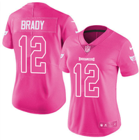 Buccaneers 2021/22 Brady #12 Pink/White Women NFL Jersey