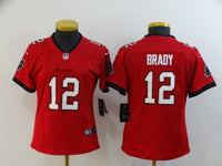 Buccaneers 2021/22 Brady #12 Red/White/Black Women NFL Jersey