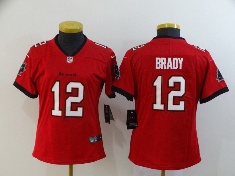 Buccaneers 2021/22 Brady #12 Red/White/Black Women NFL Jersey
