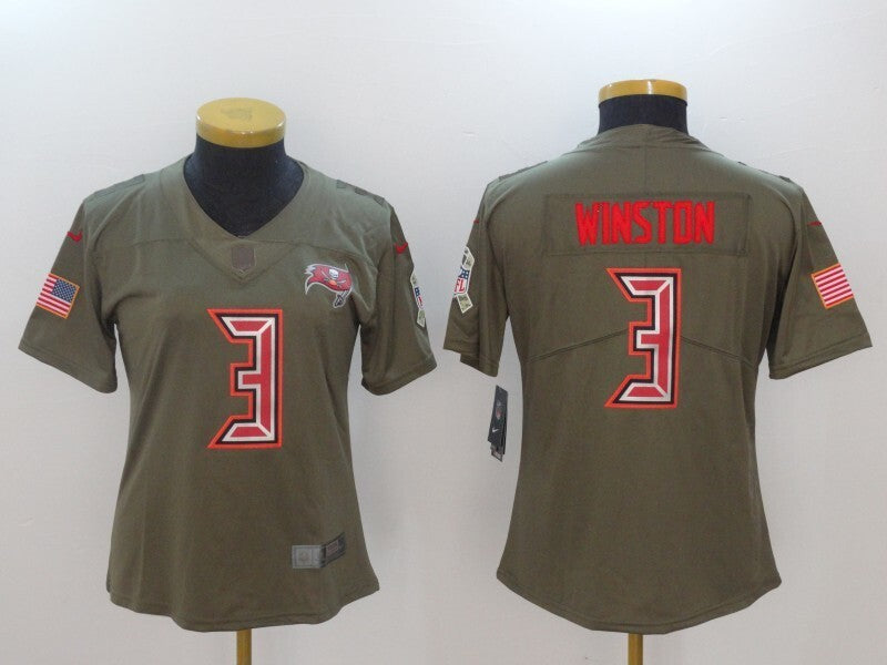 Buccaneers 2022/23 Winston #3 Olive/Red Women NFL Jersey