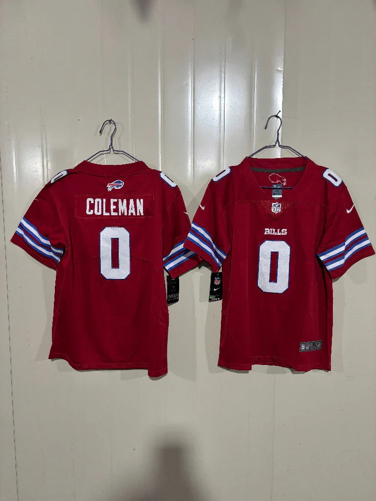 Buffalo Bills 25/26 Coleman #0 Red Game Kids Jersey