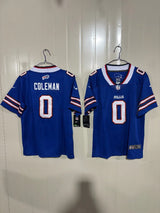 Buffalo Bills 25/26 Coleman #0 Royal Blue Game Kids Jersey