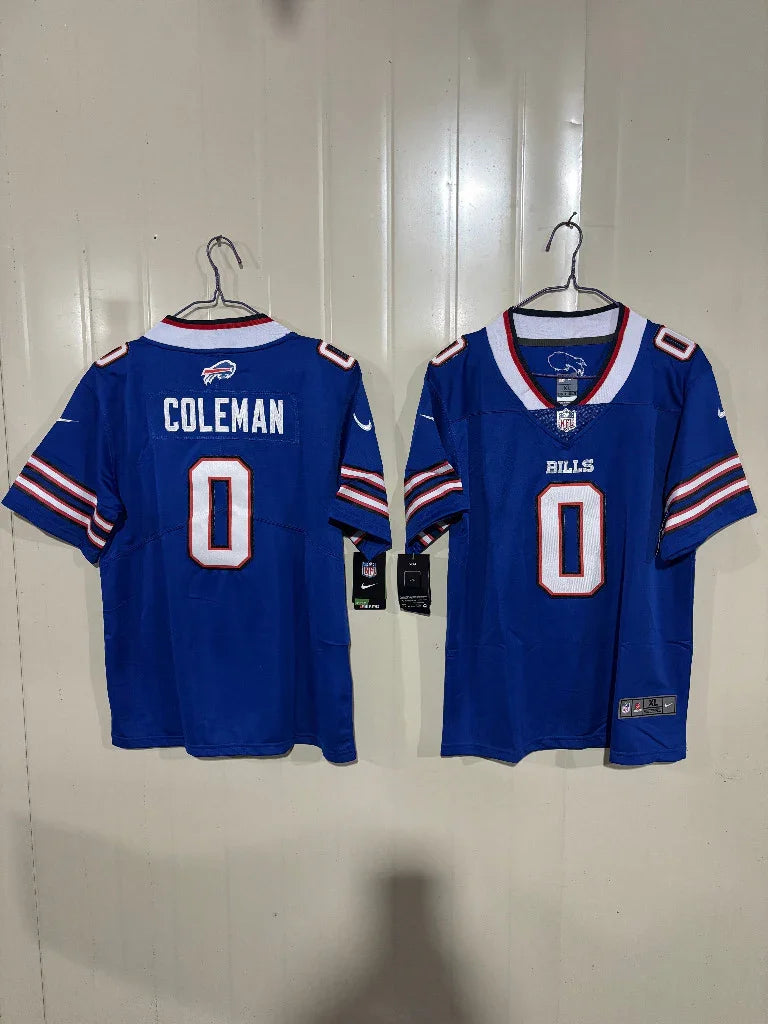 Buffalo Bills 25/26 Coleman #0 Royal Blue Game Kids Jersey