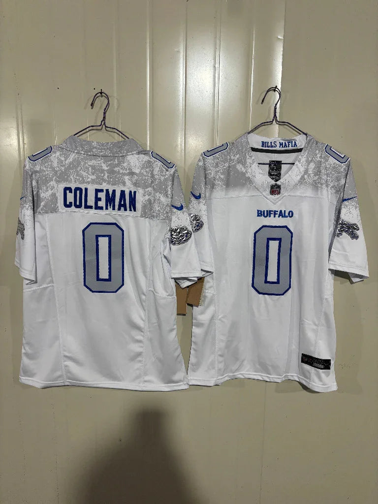 Buffalo Bills 25/26 Coleman #0 Third Generation White Game Jersey