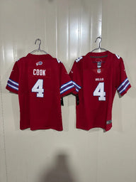 Buffalo Bills 25/26 Cook #4 Red Game Kids Jersey
