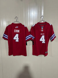 Buffalo Bills 25/26 Cook #4 Red Game Kids Jersey