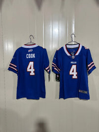 Buffalo Bills 25/26 Cook #4 Royal Blue Game Kids Jersey