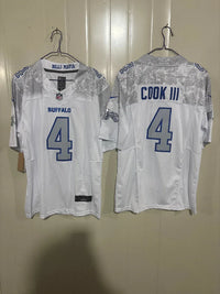 Buffalo Bills 25/26 Cook III #4 Third Generation White Game Jersey
