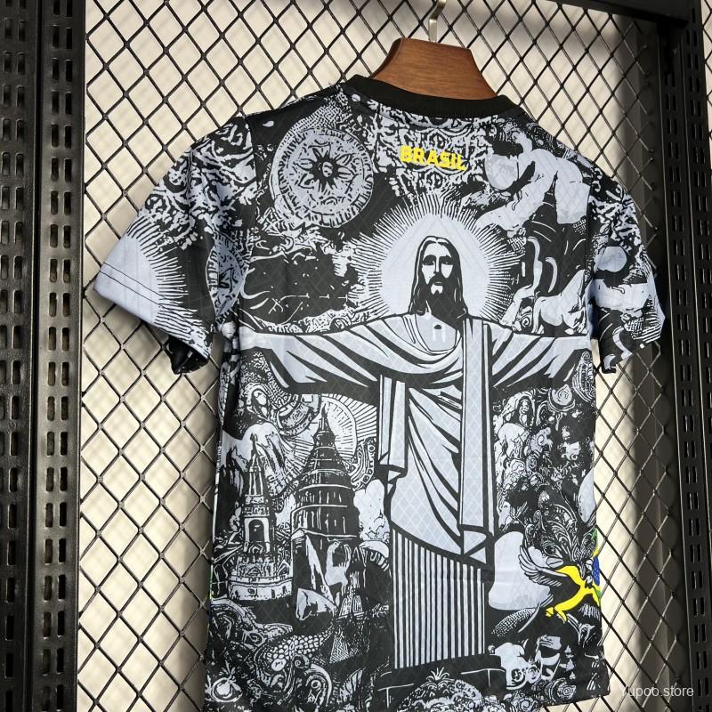 Kids Brazil Christ The Redeemer Grey Concept Jersey - Concept Kits