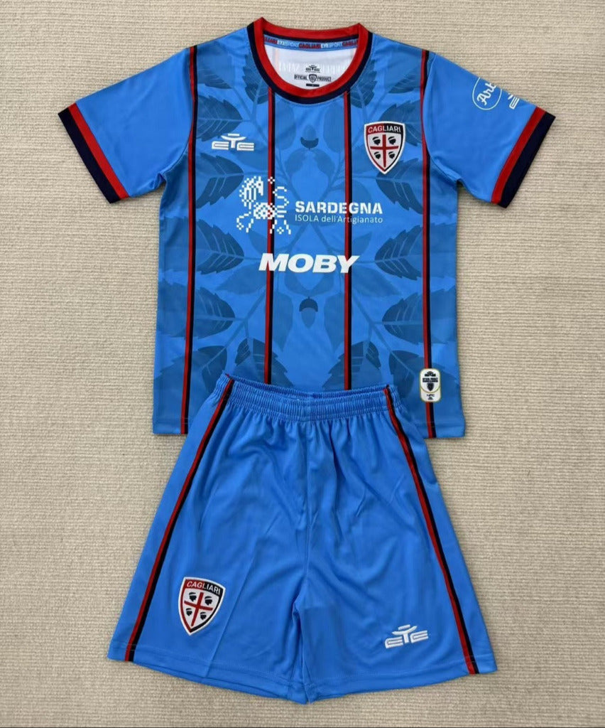 Cagliari 25/26 Blue Third Kids Jersey Set