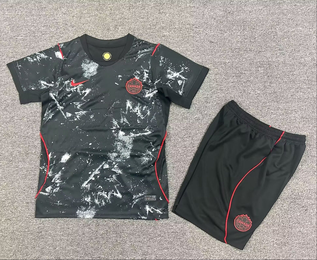 Canada 2026 Black Away Kids Jersey Set