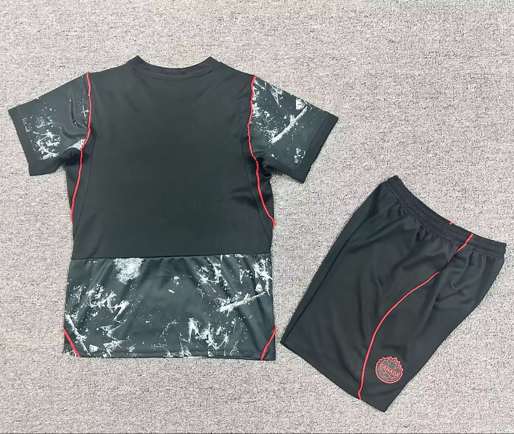 Canada 2026 Black Away Kids Jersey Set