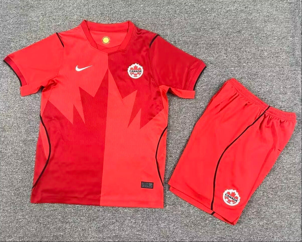 Canada 2026 Red Home Kids Jersey Set