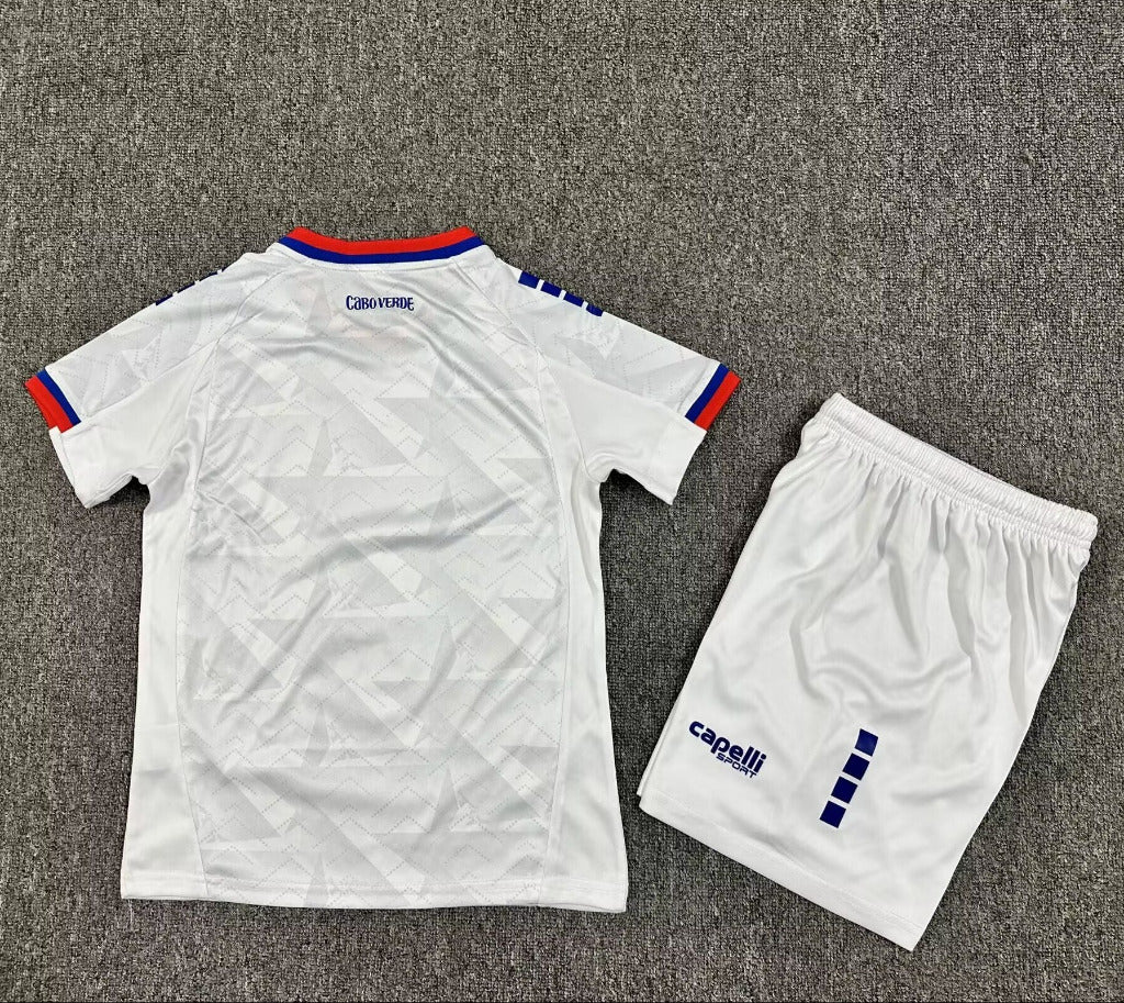 Cape Verde 2026 White/Red/Blue Away Kids Jersey Set