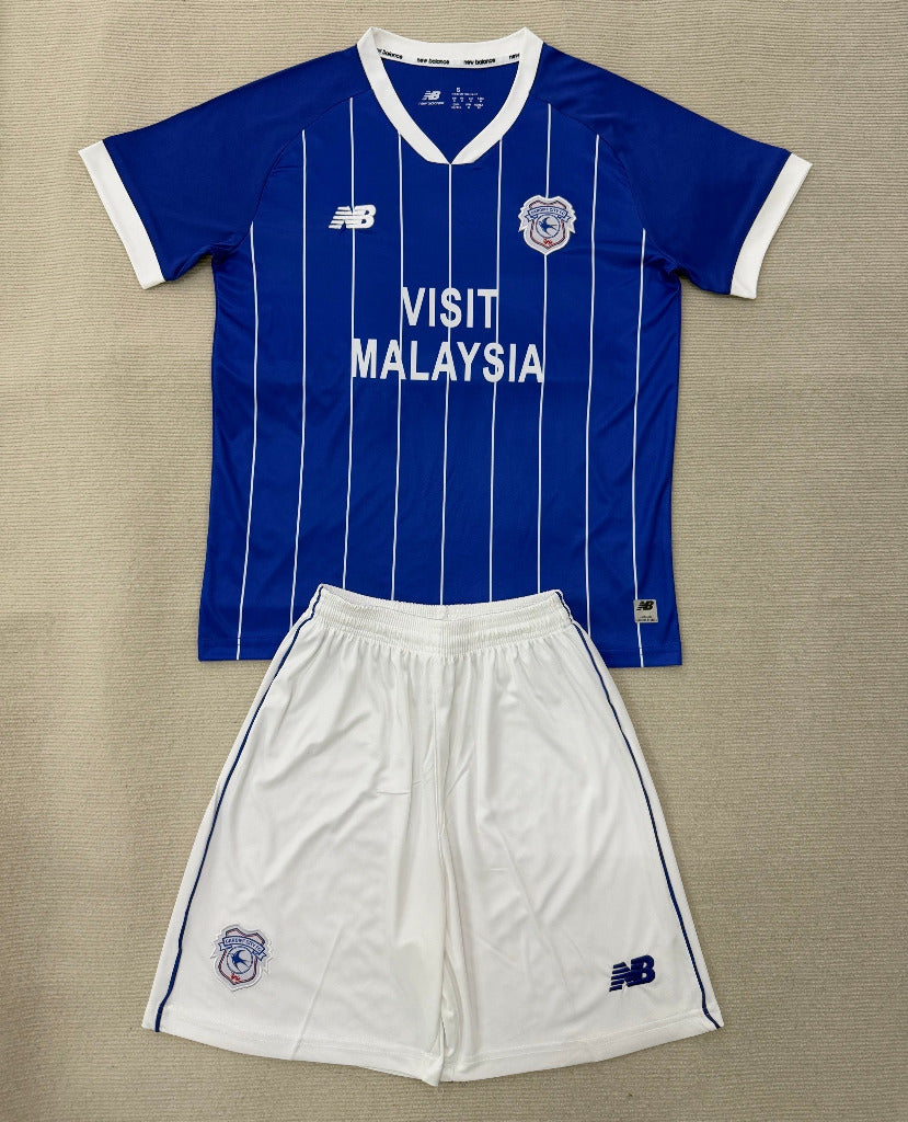 Cardiff 25/26 Blue/White Home Kids Jersey Set