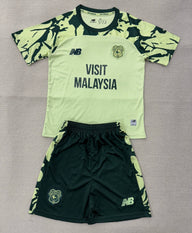 Cardiff 25/26 Green/Black Away Kids Jersey Set