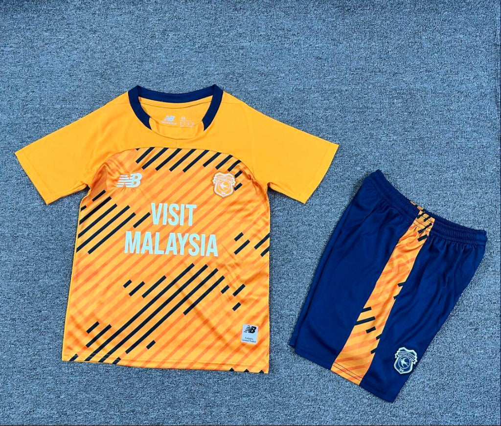 Cardiff City 25/26 Orange Third Kids Jersey Set