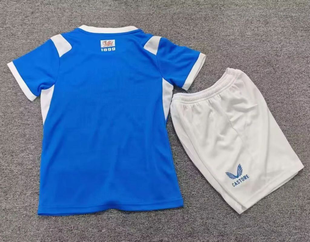 Cardiff City 26/27 Blue/White Shoulder Home Kids Jersey Set