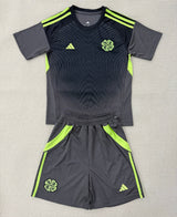 Celtic 25/26 Black Goalkeeper Kids Jersey Set