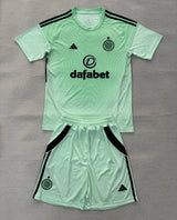 Celtic 25/26 Light Green Goalkeeper Kids Jersey Set