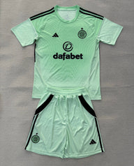 Celtic 25/26 Light Green Goalkeeper Kids Jersey Set