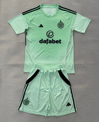 Celtic 25/26 Light Green Goalkeeper Kids Jersey Set
