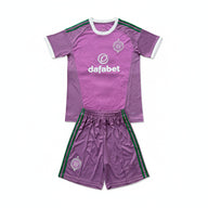 Celtic 26/27 Purple/White and Green Stripes Goalkeeper Kids Jersey Set