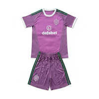 Celtic 26/27 Purple/White and Green Stripes Goalkeeper Kids Jersey Set
