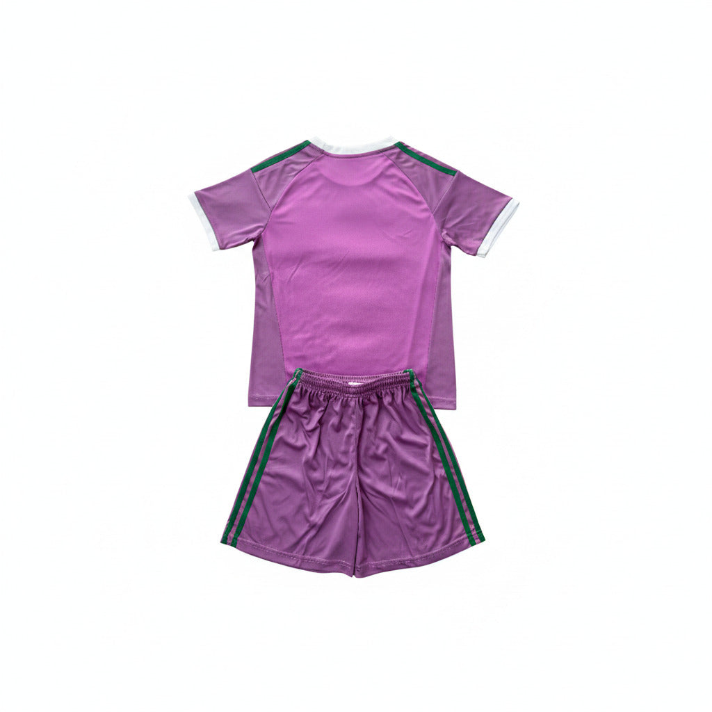 Celtic 26/27 Purple/White and Green Stripes Goalkeeper Kids Jersey Set