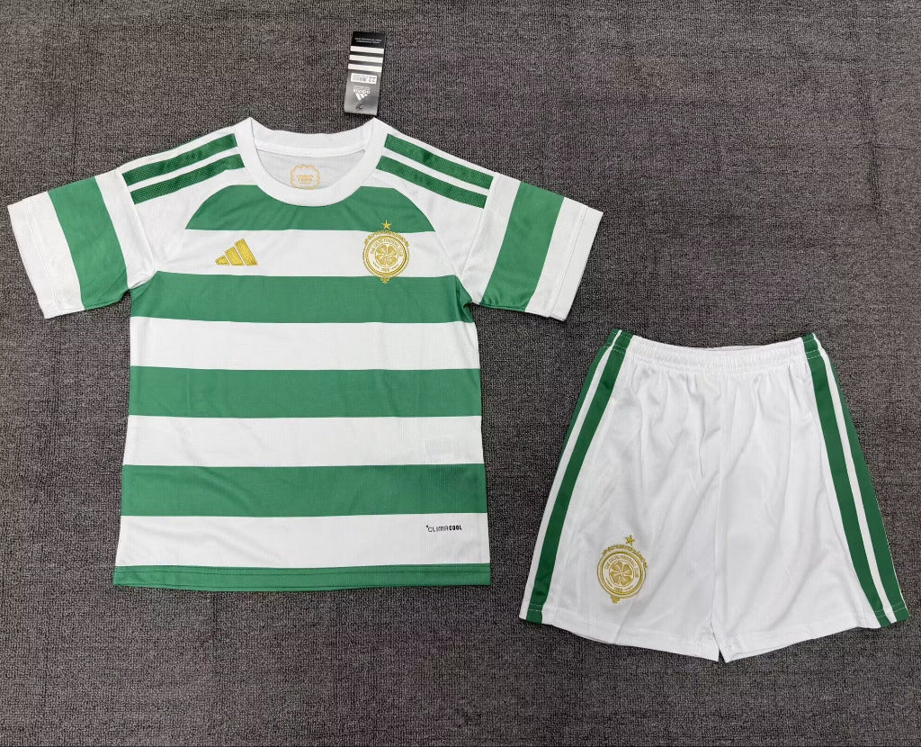 Celtic 26/27 White/Green Home Kids Jersey Set