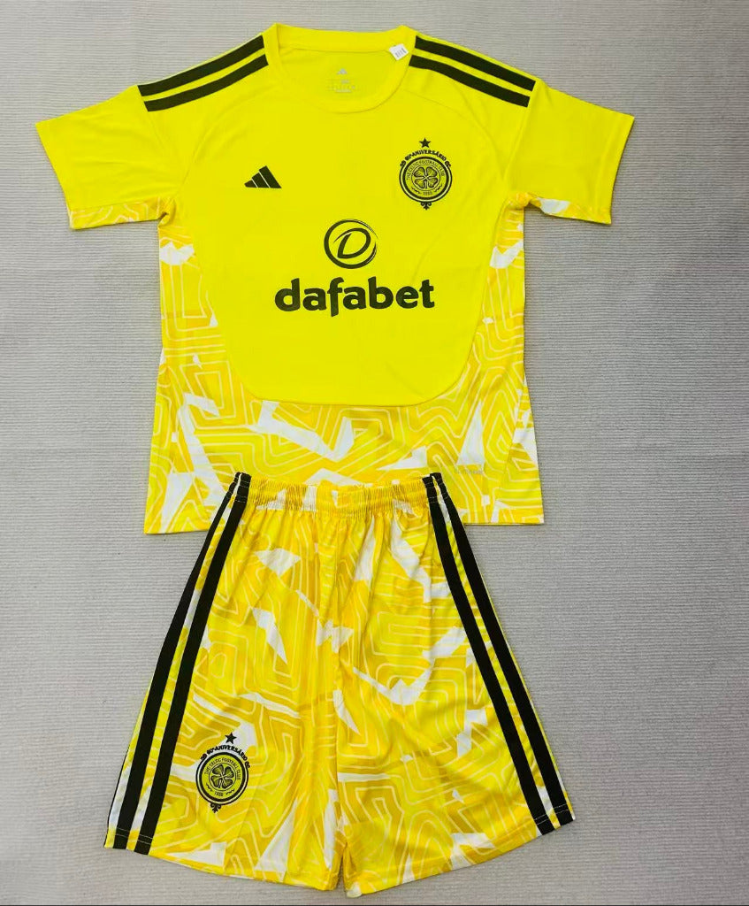 Celtic 26/27 Yellow/Black Home Goalkeeper Kids Jersey Set