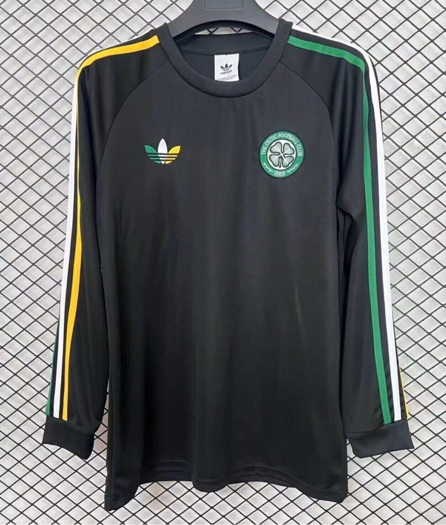 Celtics 2026 Black/Green/White Stripes Long-Sleeve Jersey